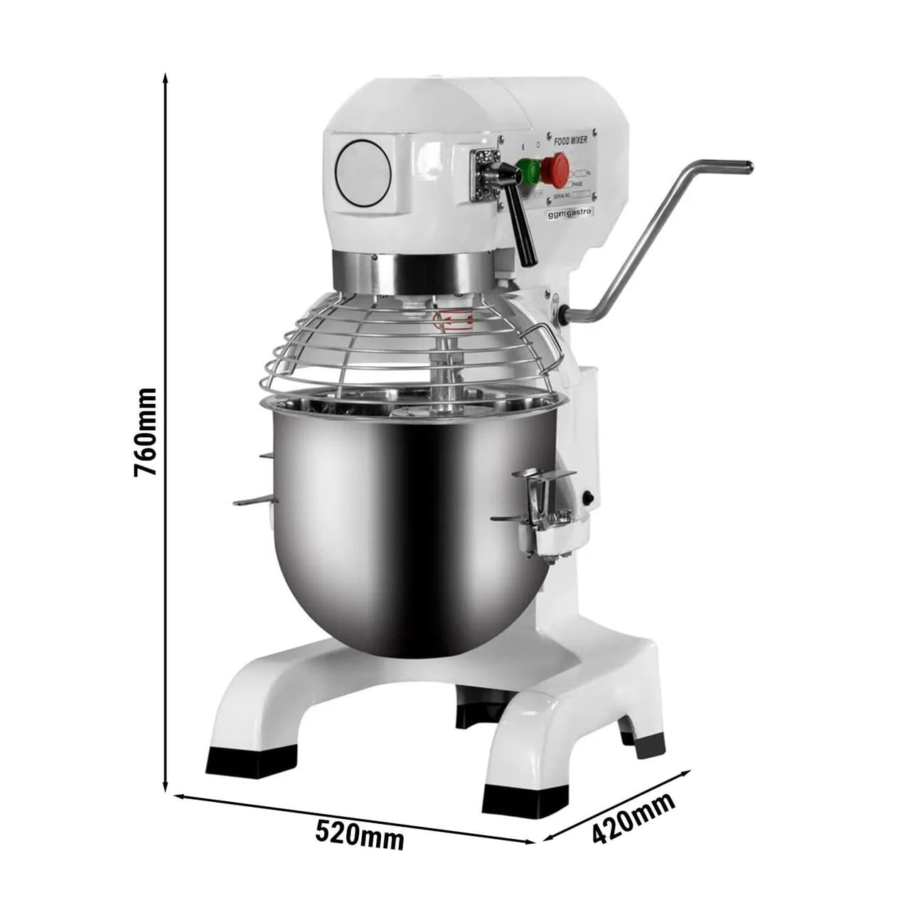 Planetenrührmaschine - 20 Liter - 750 Watt - inkl. 3 Rühraufsätze