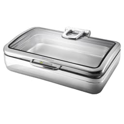 Edelstahl Chafing Dish - 11,2 Liter - GN 1/1 - mit Soft-Close-Glasdeckel