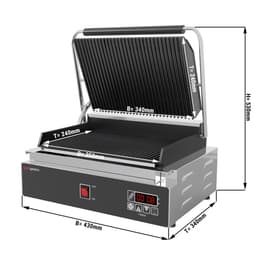 Kontaktgrill - 2,2 kW - Digital - oben & unten Gerillt - Grillfläche: 350x240mm