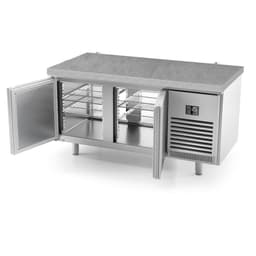 Bäckereikühltisch Premium PLUS - 1618x800mm - mit Durchreiche & Granitarbeitsplatte