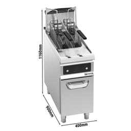 Gas Fritteuse - 20 Liter - 17,5 kW - mit Ölfilterung & automatische Korbanhebung