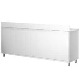 Edelstahl Arbeitsschrank PREMIUM - 2000x600mm - mit Schiebetür & Aufkantung