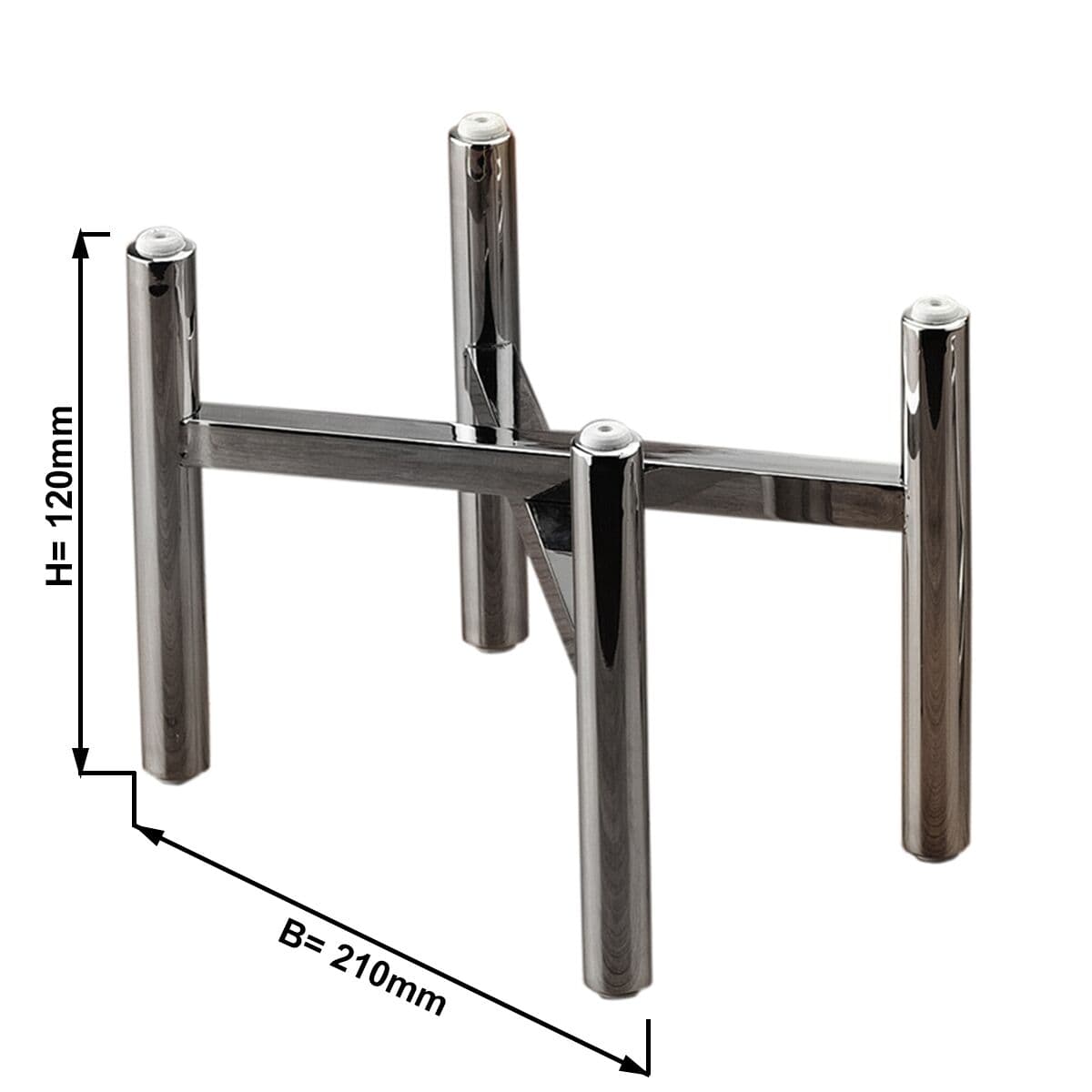 (3 Stück) Buffetständer - Höhe: 120mm - Chrom