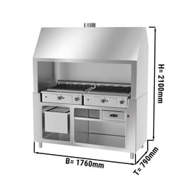 Gasgrill BERLIN - 1760mm - Edelstahloptik