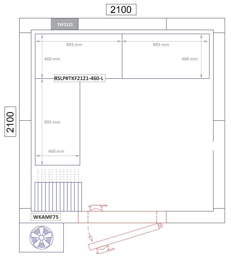 Regalset Aluminium (Eloxiert) - L-Form links - Bautiefe: 460mm