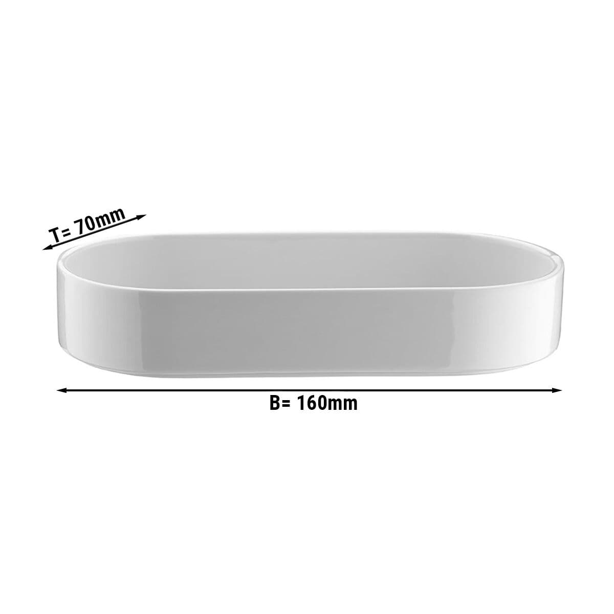 (6 Stück) PERA Weiß - Dessert-/ Salatschale - Oval - Ø 16 cm