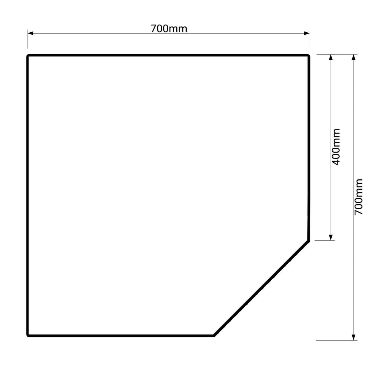 Edelstahl Eck-Wandhängeschrank - 700x400mm - mit Flügeltür - Höhe: 1000mm