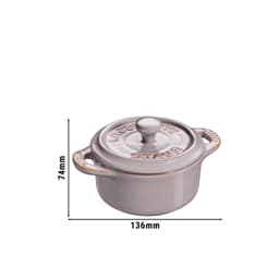 STAUB | CERAMIQUE - Mini Cocotte - Ø 100mm - rund - Keramik - Antik-Grau