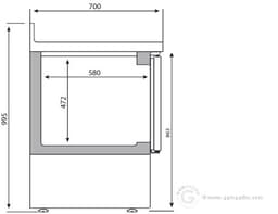 Kühltisch Premium PLUS - 1460x700mm - mit 3 Türen & mit Aufkantung