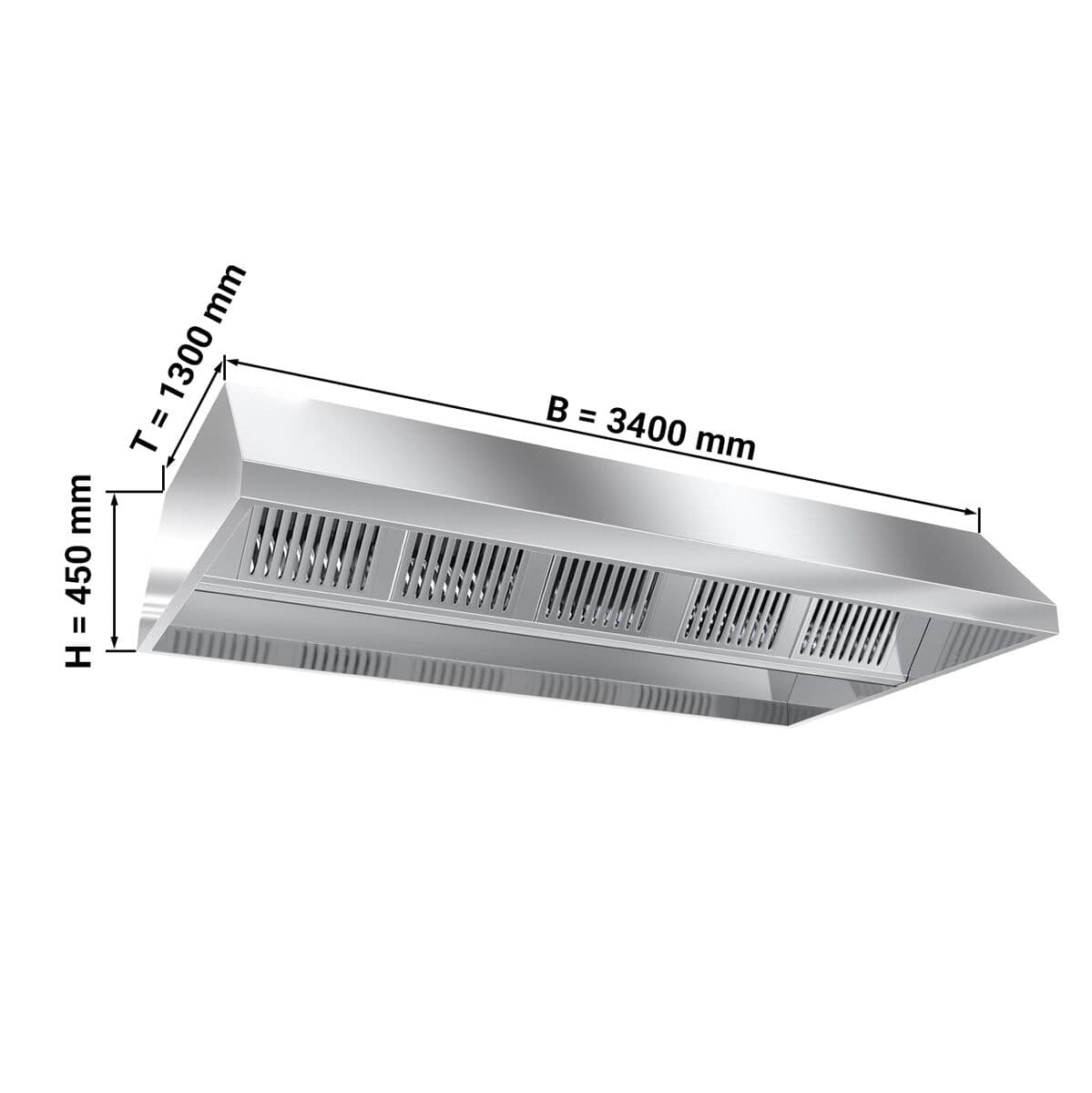 Deckenhaube 3,4 m - mit Filter und Lampe