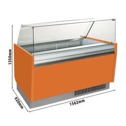 Eistheke LIAM - 1560mm - Statisch - für 13+13x 5 Liter Eisbehälter - Orange