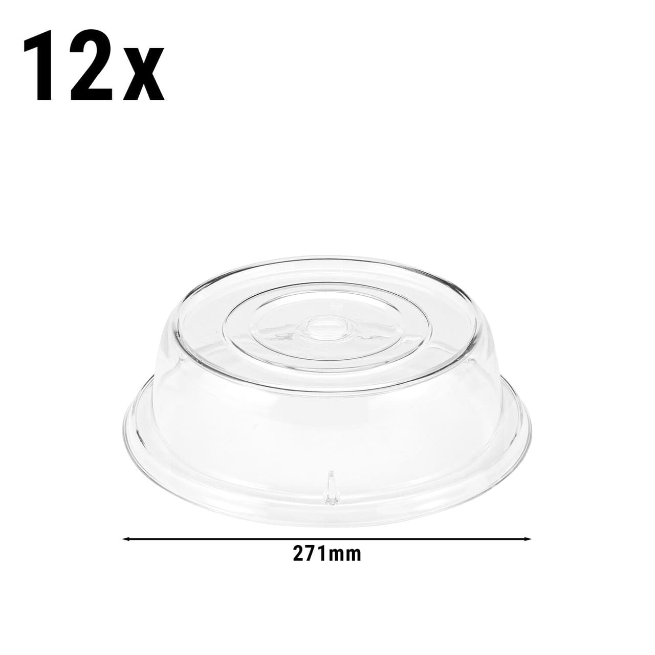 (12 Stück) CAMBRO | CAMCOVERS® - Tellerabdeckhaube aus Camwear® - Polycarbonat - ø 254mm - Transparent