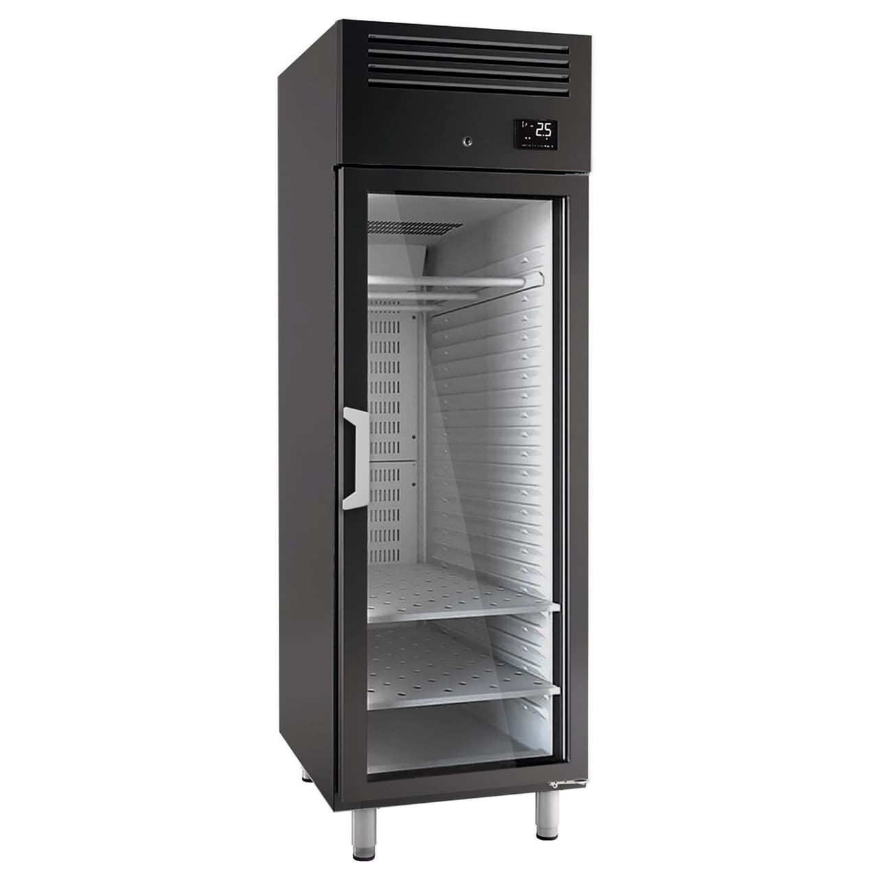 Dry Aging Fleischreifeschrank - 680mm - mit 1 Glastür - Schwarz