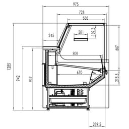 Kühl-/ Fleischtheke - 1880mm & 1 Ablage