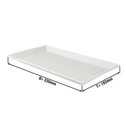 (12 Stück) WHITE DELIGHT - Platte - 33 x 18,5 cm- Weiß