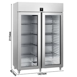 LIEBHERR | Kühlschrank Edelstahl PERFECTION - 1096 Liter - GN 2/1 - Innen Edelstahl - mit 2 Glastüren & WiFi