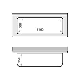 Topfspültisch Premium - 1400x600mm - mit Grundboden & 1 Becken