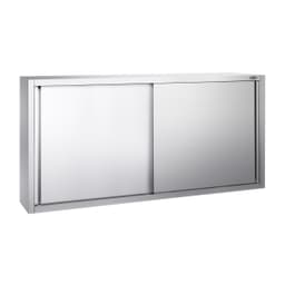 Edelstahl Wandhängeschrank PREMIUM - 2000x400mm - mit Schiebetür - 1000mm hoch