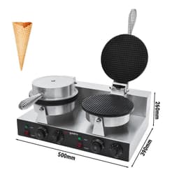 Waffeleisen - Doppelt - 2,6 kW - für Eishörnchen - Ø 190mm