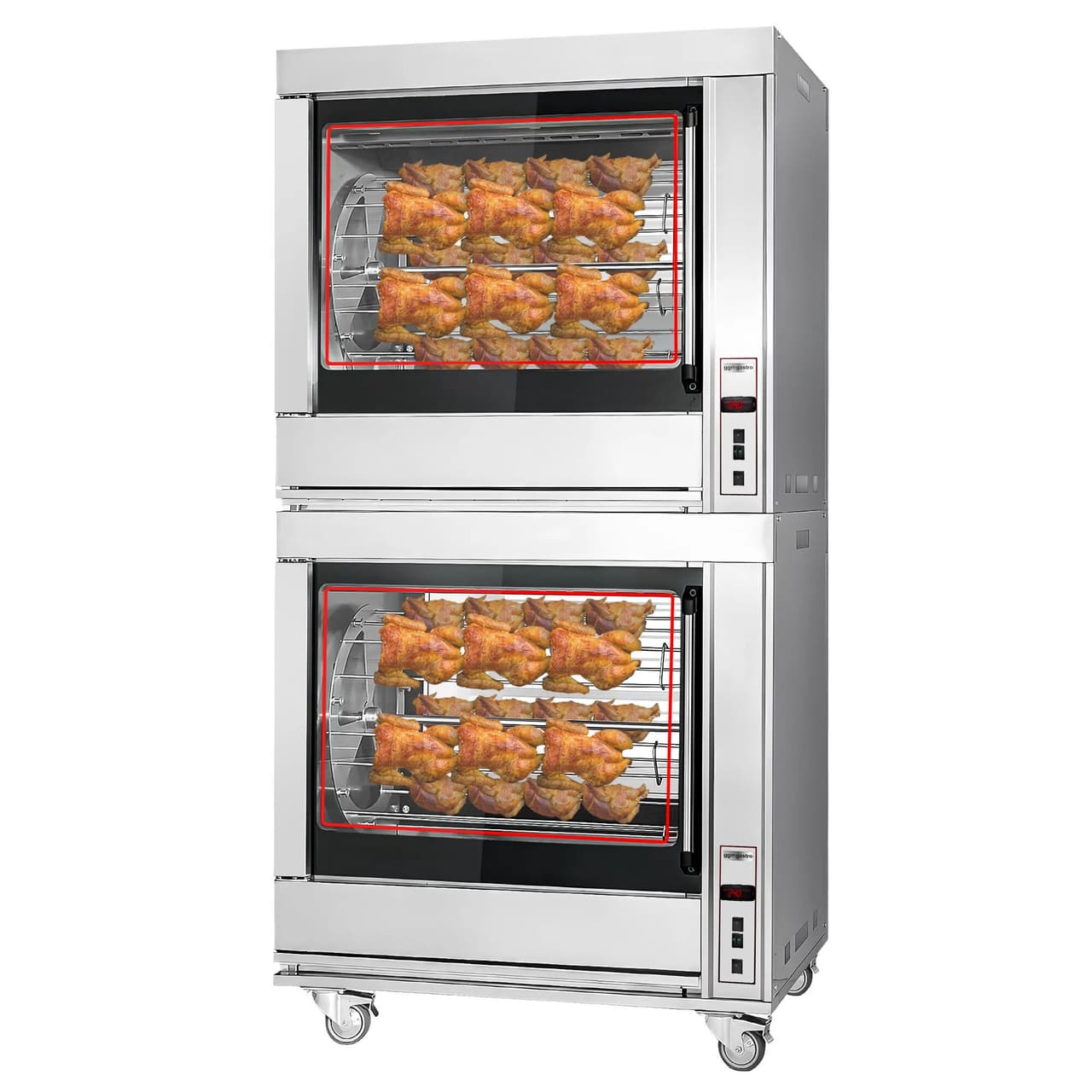 Elektro Rotations Hähnchengrill - 20kW -  mit 14 Spießen für bis zu bis zu 84 Hähnchen