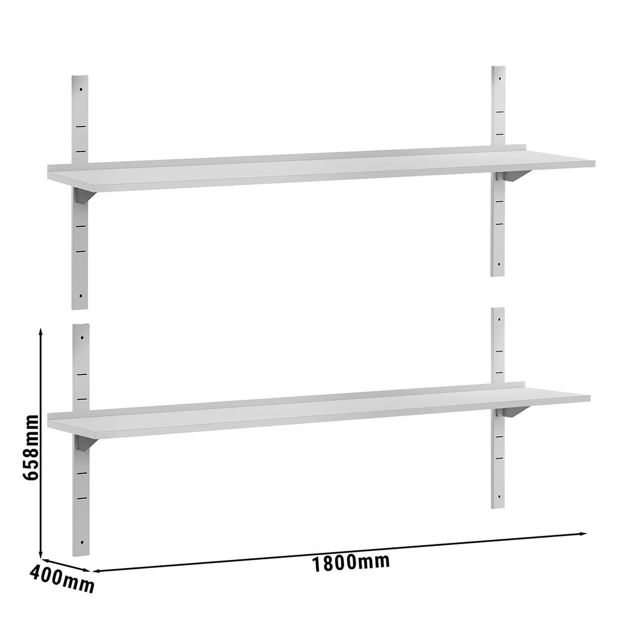 Wandborde ECO - 1800x400mm - mit 2 Etagen