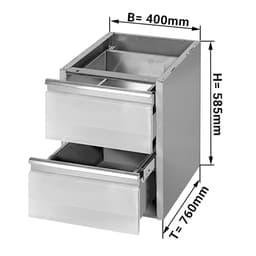 Schubladenblock PREMIUM - 2 Schubladen - Unterbaumodul 400x760mm - für ATK 800mm tief