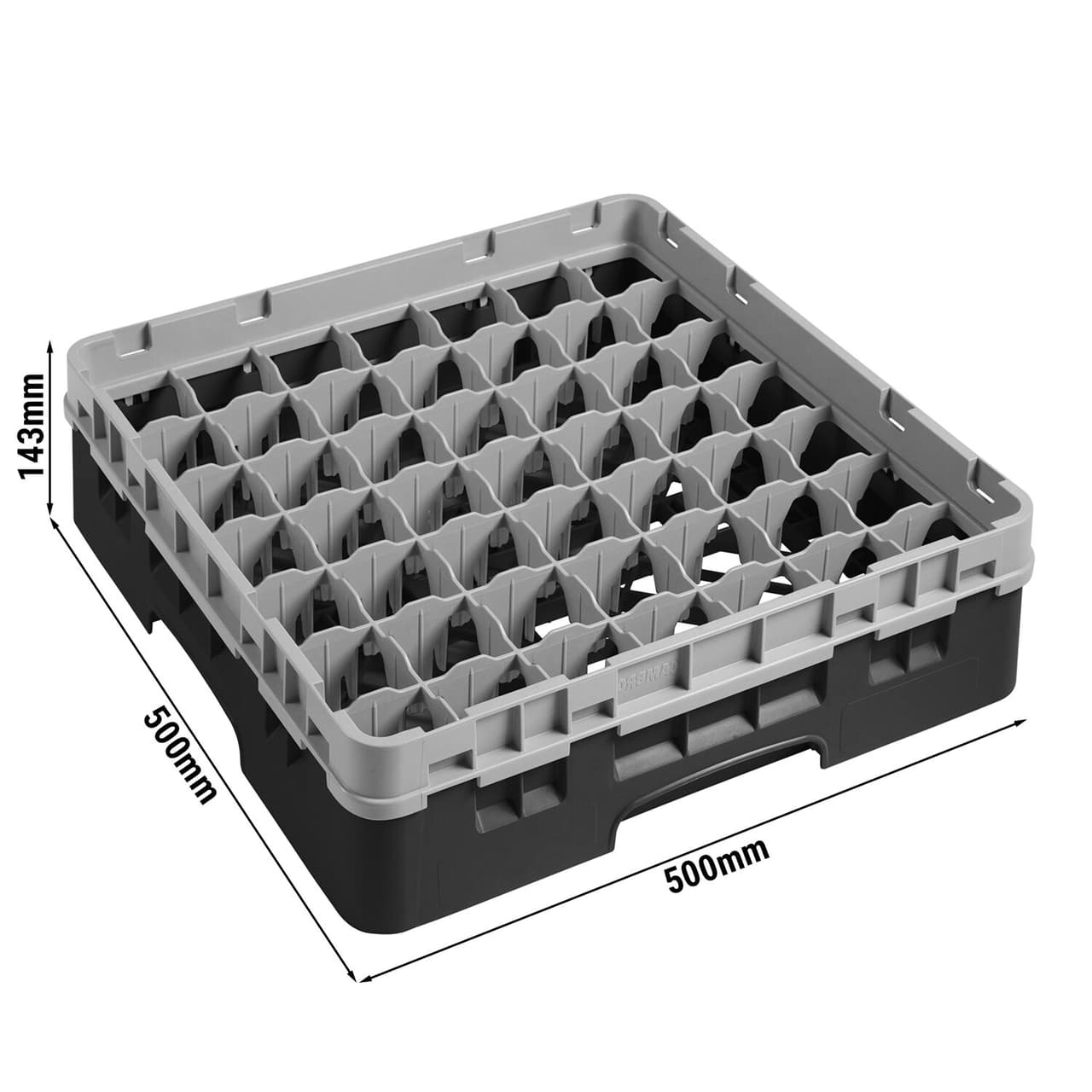 CAMBRO | CAMRACK® - Gläserspülkorb 1/1 - 49 Fächer - mit 1 Extender - 500x500mm - Schwarz