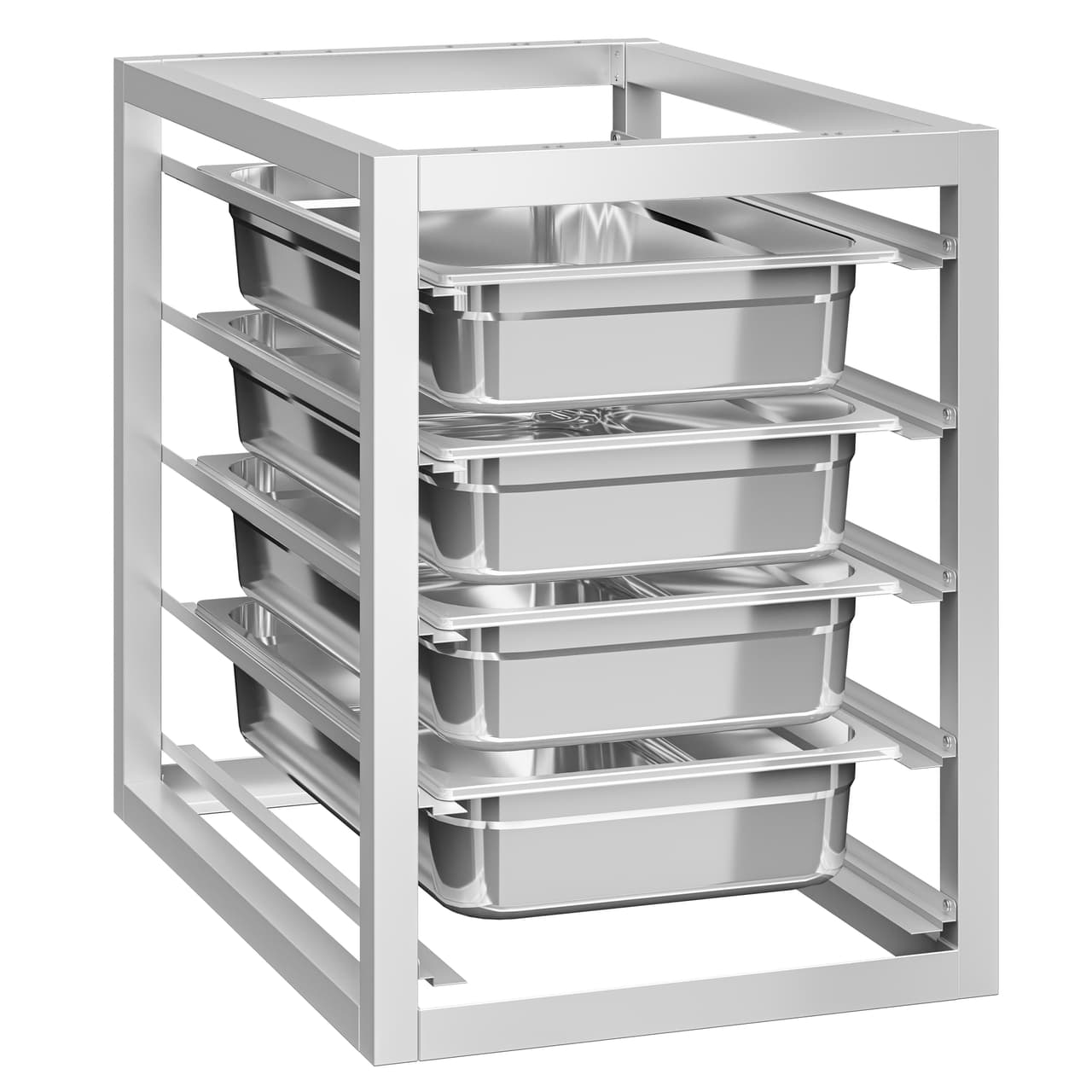 Unterbaumodul mit 5 Einschüben - 450x660mm - GN & EN - für ArbeitstischeSerie ATK 700mm Tief