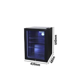 GASTRO-COOL | Minibar-Kühlschrank - 430mm - 62 Liter - mit 1 Glastür - Schwarz