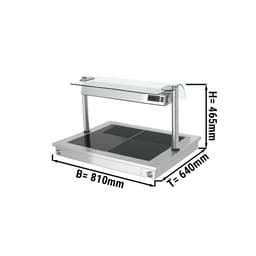 Einbau Warmhalteplatte - 0,8m - 2x GN 1/1 - mit Glas-Hustenschutz