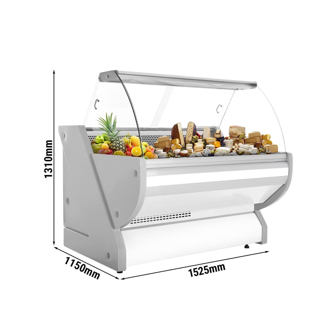 Kühltheke - 1500mm - mit Beleuchtung - Frondblende Weiß