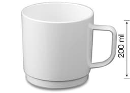 Polycarbonat Tee-/Kaffeetasse, weiss - 200 ml