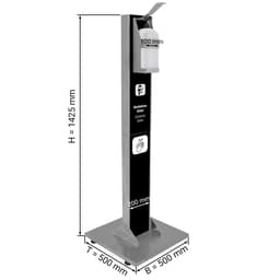 Edelstahl Desinfektionsspender - Bedienung mit dem Ellenbogen