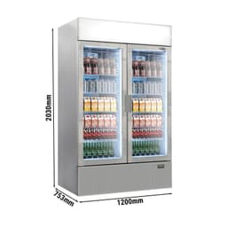 (3 Stück) Getränkekühlschrank - 3600 Liter - rahmenloses Design - mit 6 Glastüren & Werbedisplay