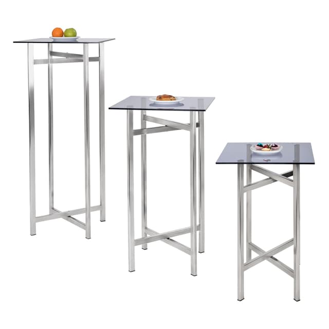 (3 Stück) Beistell-/ Couchtisch Set - klappbar Höhe: 700, 900 & 1200mm