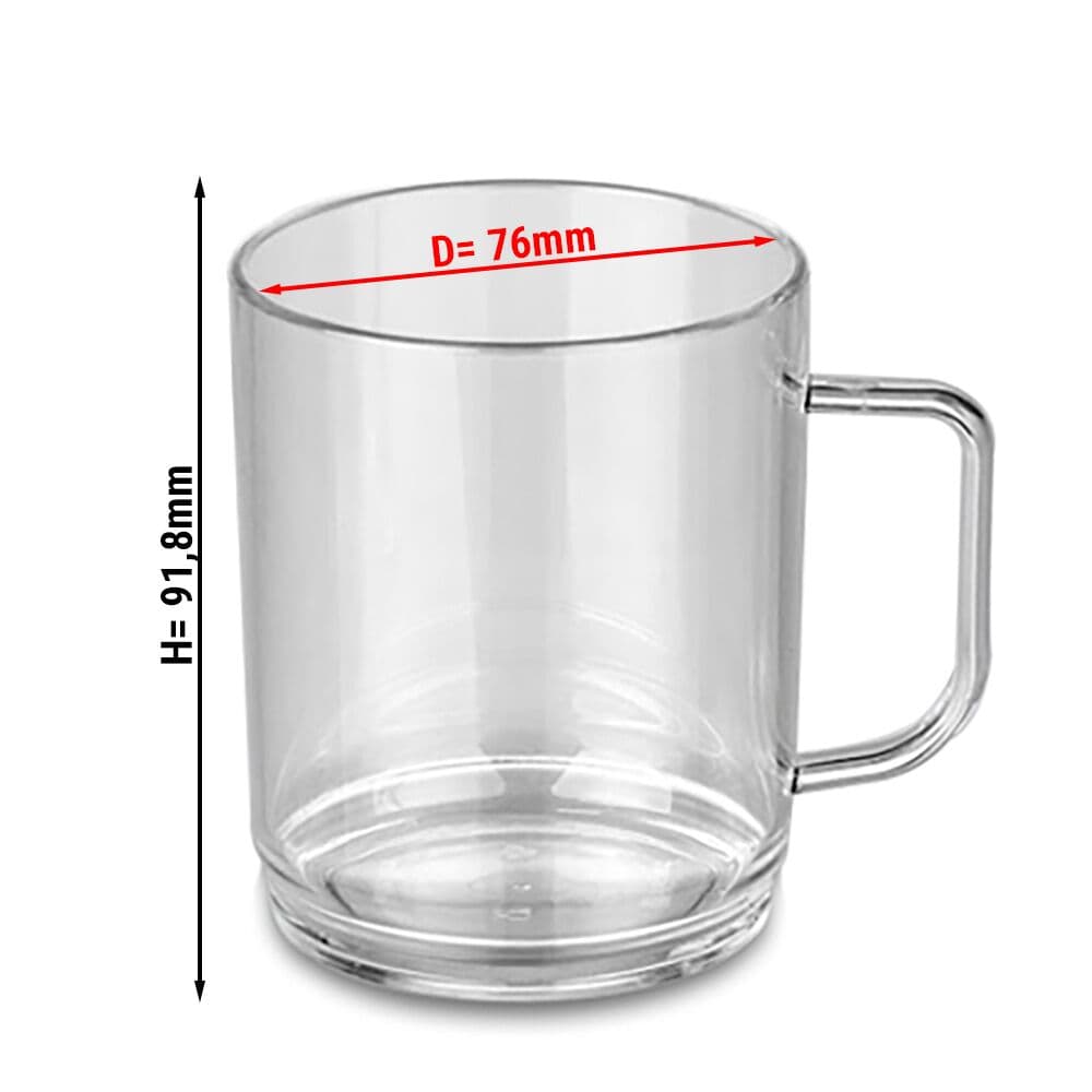 (50 Stück) Polycarbonat Tee-/Kaffeetasse, clear - 250 ml