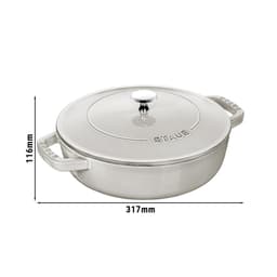 STAUB | BRAISERS - Bräter mit Chistera Drop-Structure - Ø 240mm - Gusseisen - Weisser Trüffel