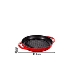 STAUB | GRILL PANS - Pure Grill - Ø 230mm - Gusseisen - Kirsch-Rot