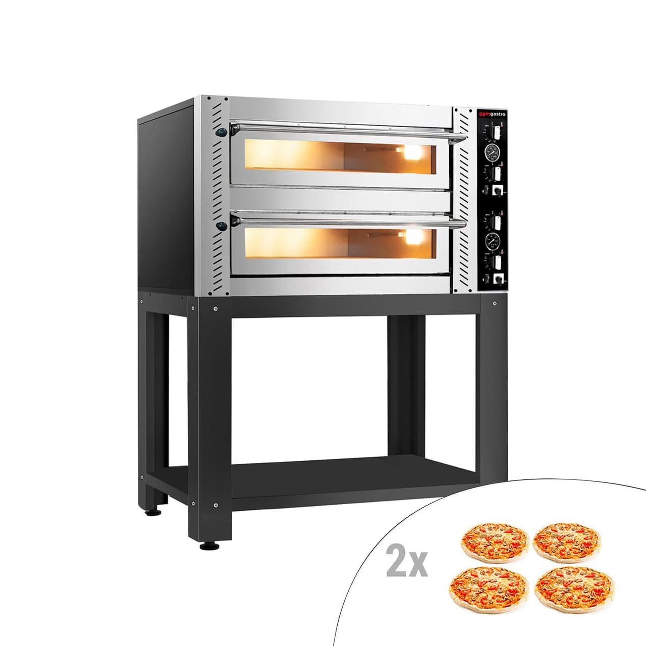 Elektro Pizzaofen - 4+4x 34cm - Manuell - inkl. Untergestell