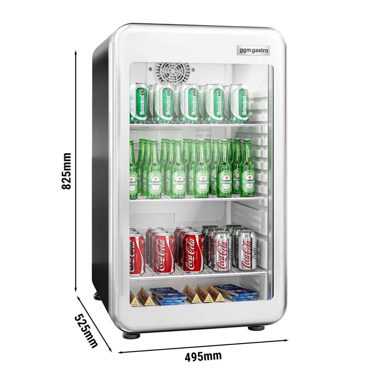 Minibar-Kühlschrank - 500mm - 120 Liter - mit 1 Glastür