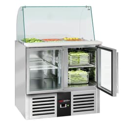 Saladette PREMIUM - 900mm - 2 Glastüren - mit hohem Glasaufsatz für 2x GN 1/1 & 3x GN 1/6