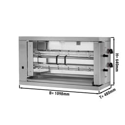 Gas Hähnchengrill - 11kW - mit 2 Spießen für bis zu 12 Hähnchen