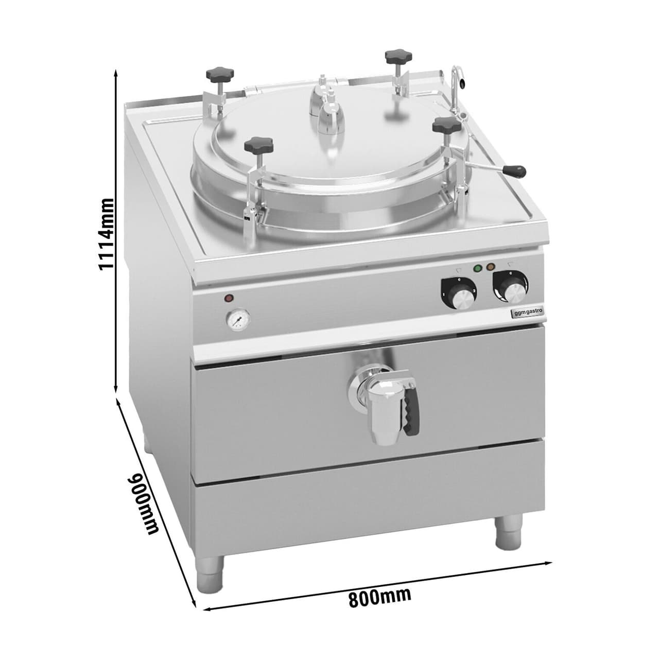 Elektro Druck Kochkessel - 100 Liter - 16 kW - indirekte Beheizung