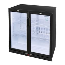 GASTRO-COOL | Barkühlschrank - 900mm - 200 Liter - mit 2 Glasflügeltüren - Schwarz