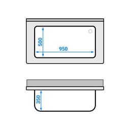 Topfspülschrank - 1200x700mm - mit 1 Becken