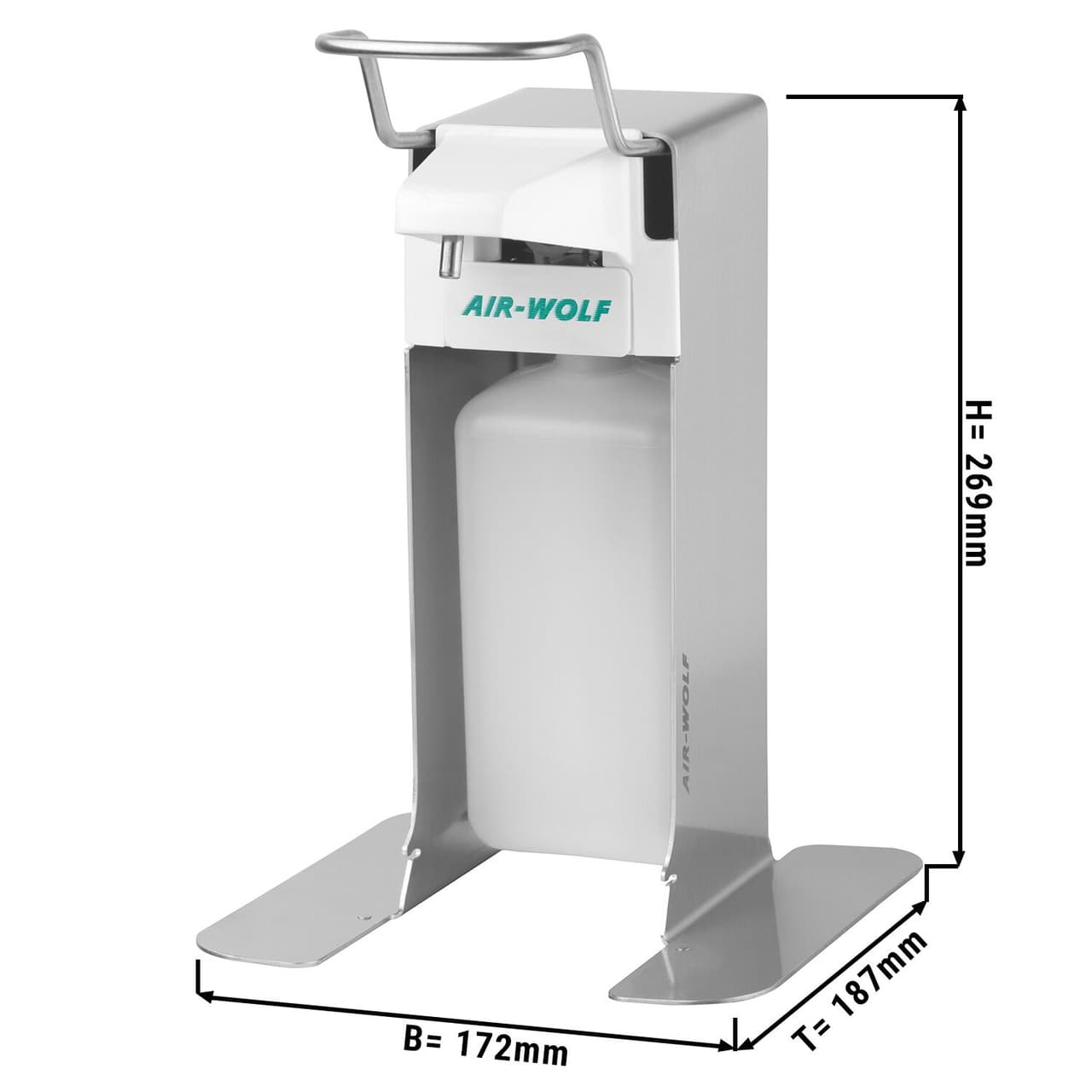 AIR-WOLF | Seifen- & Desinfektionsspender mit Bedienhebel - 500ml - Edelstahl