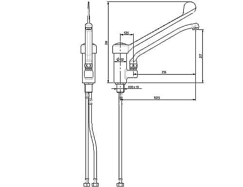 Einloch Mischbatterie 3000 - mit Schwenkhahn & Einhebelmischer