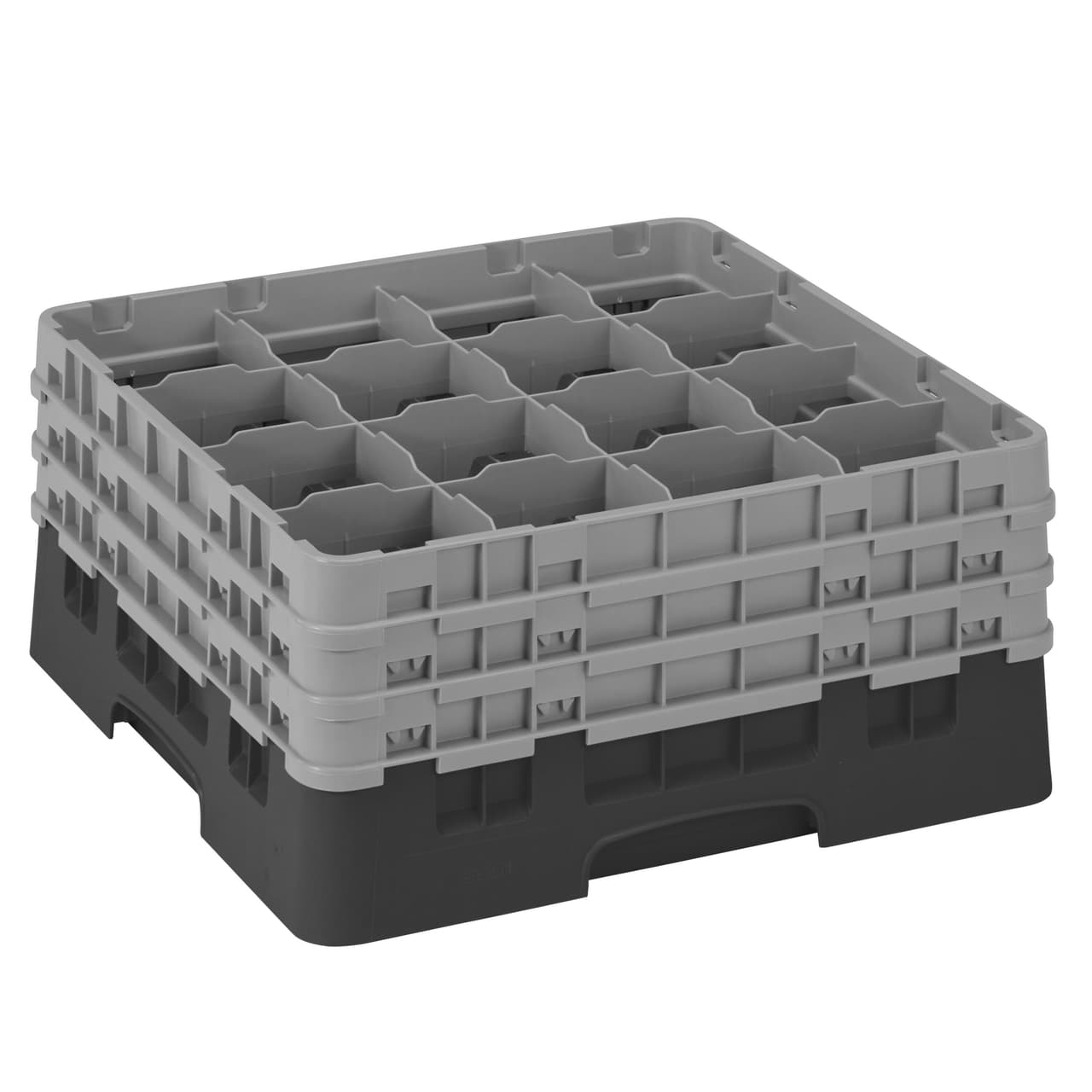 CAMBRO | CAMRACK® - Gläserspülkorb 1/1 - 16 Fächer - mit 3 Extender - 500x500mm - Schwarz