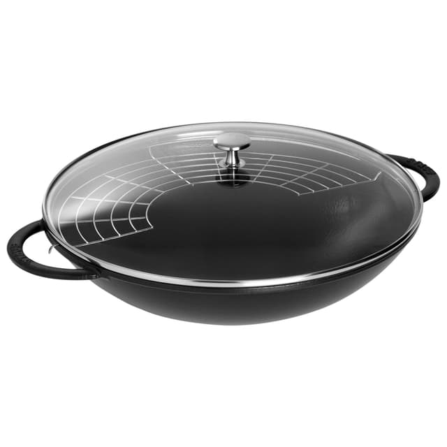 STAUB | SPECIALITIES - Wok mit Glasdeckel - Ø 370mm - Gusseisen - Schwarz