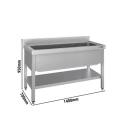 Topfspültisch ECO - 1400x700mm - mit Grundboden & 1 Becken